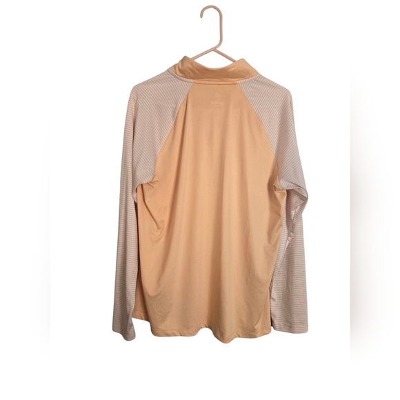 Adidas Women's Golf Pullover Mock Neck Quarter Zip Long Sleeve Large Peach Color - Picture 5 of 7